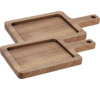 Assiettes de service en bois d'acacia, 2 pièces