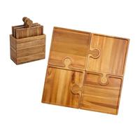 Assiettes de service fonctionnelles en bois qui forment un grand plateau ou peuvent être utilisées comme petits plats