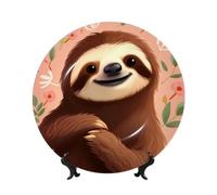 Assiettes décoratives en céramique « You Are Awesome Sloth » - Assiette décorative en porcelaine anglaise avec présentoir - Ornement en céramique fait à la main - Décoration murale - 20 cm