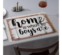 Assiettes décoratives Home Sweet Home : Where My Boys Belong Set de table Comedor Premium Cuisine & Salle à manger (1 pièce)