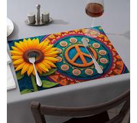 Assiettes décoratives motif tournesol paisible mandala sets de table de Pâques de qualité supérieure pour cuisine et salle à manger (1 pièce)