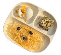 Assiettes Divisées, Assiette Compartiment, Assiette à compartiments, plateau en céramique for légumes et fruits, plat minceur divisé(Yellow)