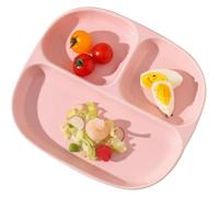 Assiettes Divisées, Assiette Compartiment, Assiette à compartiments, plateau en céramique for légumes et fruits, plat minceur divisé(Pink)