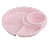 Assiettes Divisées, Assiette Compartiment, Assiette plate en porcelaine, for le contrôle des portions, plateau rond for pâtes/fruits/salades(Pink)