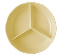 Assiettes Divisées, Assiette Compartiment, Plat minceur divisé for un contrôle facile des portions, plateau à dessert en porcelaine(Yellow)