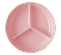 Assiettes Divisées, Assiette Compartiment, Plat minceur divisé for un contrôle facile des portions, plateau à dessert en porcelaine(Pink)