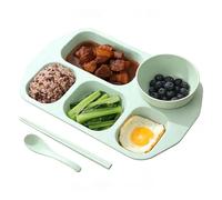 Assiettes divisées pour adultes, plateau de petit-déjeuner à 5 compartiments - de contrôle des portions | Pour, étudiants, maison, bureau, école, garderie, repas, salle à manger