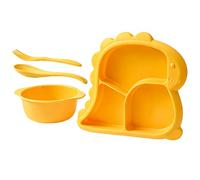 Assiettes Divisees Pour,Cuillère et Fourchette pour École | Set de fourchette et cuillère pour design dinosaure cartoon,Pour les repas, collations et fruits à la maison