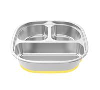 Assiettes Divisées Pour Tout-petits - Kit D'assiettes D'alimentation Pour Enfantes En Acier Inoxydable Poli, Service De Table Antidérapant | Assiettes Essentielles Incassables, Fournitures Lavables