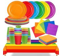 Assiettes DIY Multicolores, DIY Rondes Assiettes, Assiette Dessert Papier Coloré, Vaisselle Party Assiette pour fête d'enfants Fête Anniversaire Mariage, pour Anniversaire, Baptême, Mariages,Camping