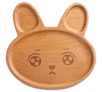 Assiettes en bois, plateau moderne et simple en forme de lapin de dessin animé, plateau d'apéritif, plateau à fromage, sushis, fruits, collations, décoration de Pâques (C)
