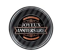 Assiettes en carton - Barber Party - 23 cm - Noir - Joyeux Anniversaire - Vaisselle jetable