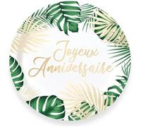 Assiettes en carton jetables - 73 - Tropical Party - 23 cm - Vert, Anis, Menthe