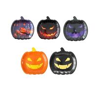 Assiettes en carton jetables en forme de citrouille pour Halloween, les vacances, les fêtes d'anniversaire, les dîners, les fournitures de table (noir, 19 cm)