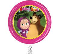 Assiettes en carton Masha et Michka - 8 pièces - 23 cm