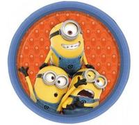 Assiettes en carton Minions : 8 assiettes de fête Amscan