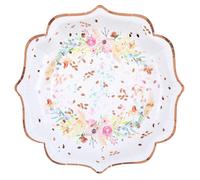 Santex 10 Assiettes Carton Mariage Fleur 21CM Multicolore