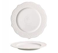 Assiettes En Céramique Relief Plats Ménagers Dessert Fruits Plat Peu Profond Pur De Forme Spéciale Gâteau Occidental Pâtes Restaurant Porcelaine D'os Steak Flottant Style Européen