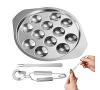 Assiettes escarottes en acier inoxydable - Assiette escargot en acier inoxydable | Assiettes d'esclargot pour apéritif, escargots cuits au four, assiettes d'esscargot avec 12 trous, assiettes de