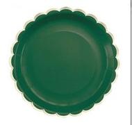 Assiettes Festonnees 23cm Vert Jungle et or Multicolore G