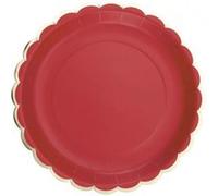 Assiettes Festonnees Rouges et or Violet G