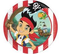 Assiettes Jake et les Pirates (Disney) (x8) - Décoration anniversaire Blanches G