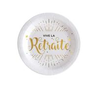 10 assiettes vive la retraite - 22.50 cm
