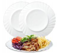 Assiettes KADAX en verre trempé, jeu de 3, 25,5 cm, blanc