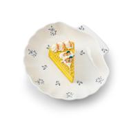 Assiettes mignonnes en céramique en forme de coquillage - Assiettes à dessert imprimées florales pour le bureau et la maison, vaisselle créative pour collations/desserts