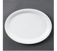 Olympia Whiteware Assiette ovale 295 mm – Porcelaine blanche, lot de 6, Garantie à vie