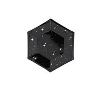 Assiettes - PARTYDECO - Lot de 6 - Noir et or - 20 cm - Hexagonales étoilées