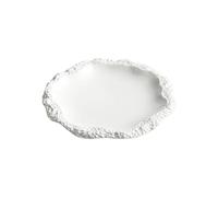 Assiettes Plates Assiette de jupe à motif de roche Assiette de fruits Assiette de collation Assiette de légumes Ménage Assiette plate en céramique blanche Assiette peu profonde Vaisselle de cuisine d'