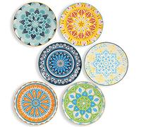 Assiettes Plates - Assiette Dessert Porcelaine - Lot de 6 Assiette Multicolore à Salade | Fruit | Hors-d'œuvre| Petit Déjeuner - 20.3 cm