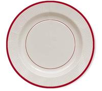 Assiettes plates en carton à rayures Bord rouge Classic Red 21 cm 8 pièces