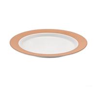 Assiettes plates en mélamine mate bicolore avec bord incassable pour steak réutilisable 25,9 cm (31,4 cm)