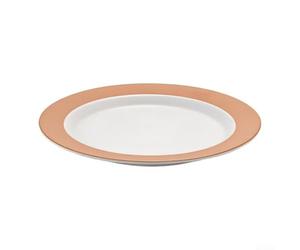 Assiettes plates en mélamine mate bicolore avec bord incassable pour steak réutilisable 25,9 cm (31,4 cm)