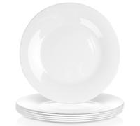Assiettes plates en verre blanc 25,5 cm 6 pièces.