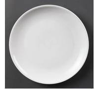 Assiettes Plates Rondes en Porcelaine Blanche 280 mm x 6