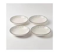 Assiettes plates réutilisables en céramique 4/6 pièces, assiettes à salade pour la maison, assiette ronde blanche pour cuisine, restaurant, assiette creuse simple, assiette à soupe, assiette à dessert