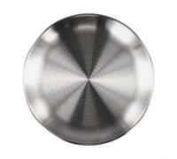 Assiettes plates rondes en acier inoxydable pour petit déjeuner et camping, argenté, diamètre 14/17/20/23/26 cm, passe au lave-vaisselle, design moderne (20 cm)