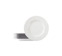 Assiettes plates rondes ornées porcelaine 27 cm Ingrid. Lot de 6.