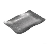 Assiettes rectangulaires en acier inoxydable pour restaurants et hôtels offrant des solutions élégantes de présentation et de service des aliments (28 x 19 cm, argenté)