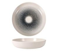 Assiettes rondes de 12 pièces EMA, Plat de présentation creuses pour soupe entrées et desserts en porcelaine décorée - diamètre 18 x Hauteur 5 cm - -