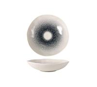 Assiettes rondes de 12 pièces EMA, Plat de présentation creuses pour soupe entrées et desserts en porcelaine décorée - diamètre 21 x Hauteur 5 cm - VISIODIRECT - G