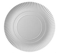 Assiettes rondes en papier blanc 32 cm, 10 pièces.