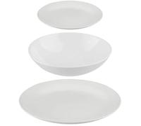 Assiettes - SECRET DE GOURMET - Service de table - Lot de 18 - Céramique - Blanc