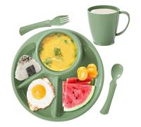 Assiettes sectionnées, assiettes de contrôle des portions pour , vaisselle ovale à quatre compartiments pour restaurant, salle à manger, appartement, cantine, camping-car
