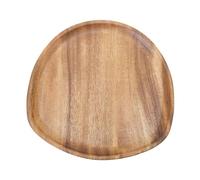 Assiettes Sucrées, Assiette de Nourriture en Bois de Noyer Pratique Unique pour le Gâteau (20 cm * 20cm)