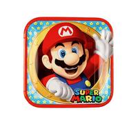 Amscan Assiettes en carton Super Mario 9901535-66 8 pièces 23 cm bleu