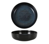 Assiettes YAKI rondes de 12 Pièces creuses en Porcelaine décorée, plat pour soupe, entrées, desserts et salades - D 18 x H 5 cm